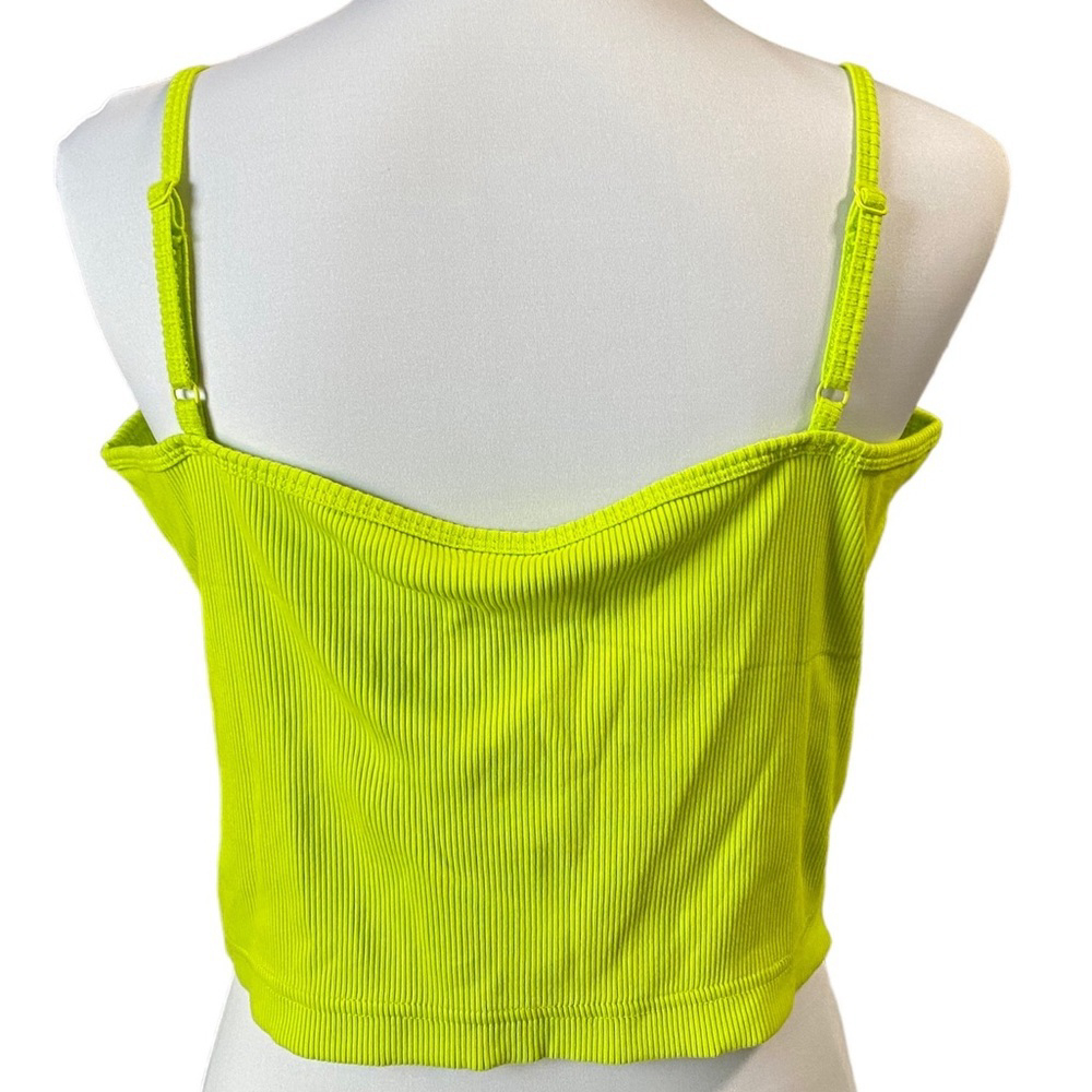 NIKE women's ribbed cropped top size Large nwt neon atomic green - Picture 3 of 7